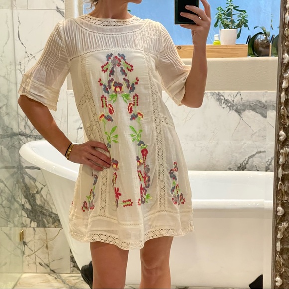 Free People Dresses & Skirts - Free People | embroidered and lace cream no Ho dress